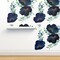 Blueberry Blue Purple Gold Floral Flowers Large Print Nursery Decor Wedding Custom Removable Wallpaper by Spoonflower Peel & Stick Wallpaper 2FT Wide
